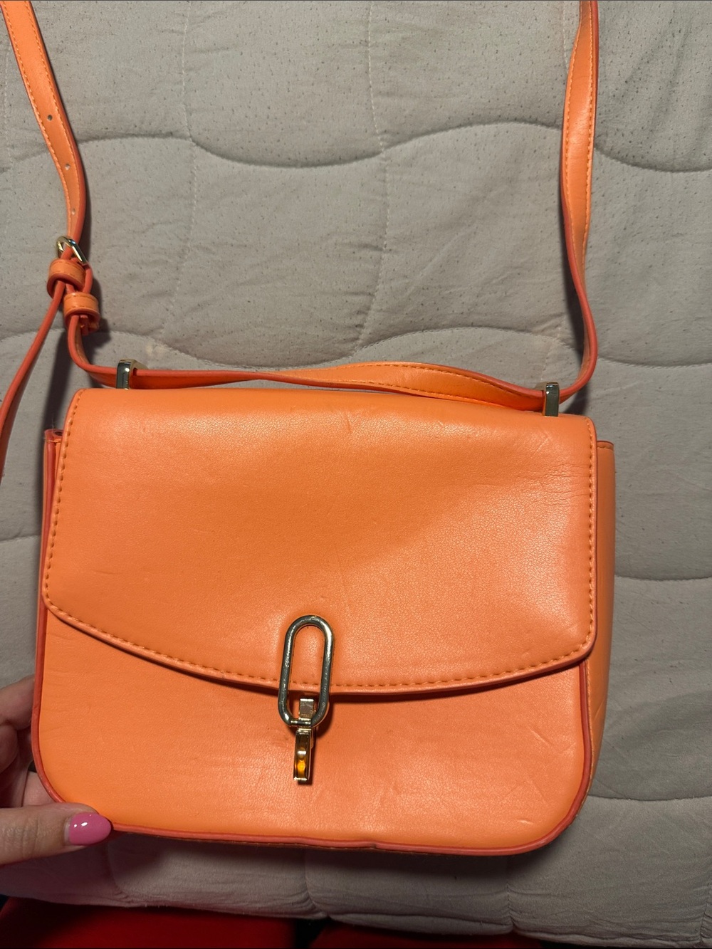 Orange Crossbody Shoulder Bag - Unbranded